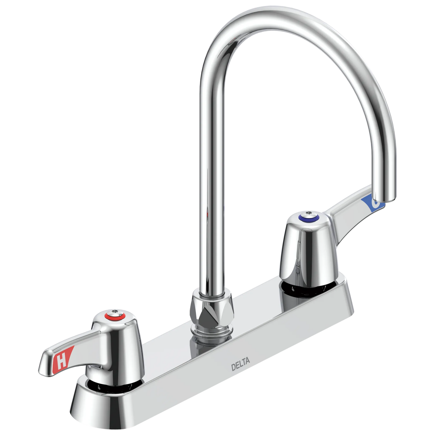 Commercial 26C3 26C3973 Two Handle 8" Cast Deck-Mount Faucet - Chrome