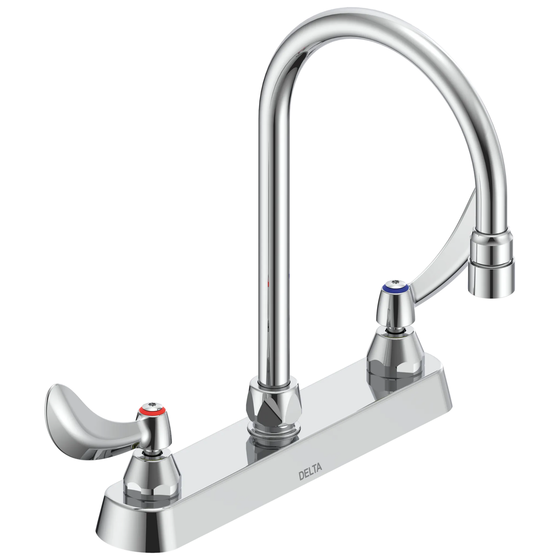 Two Handle 8 In Cast Deck-Mount Faucet