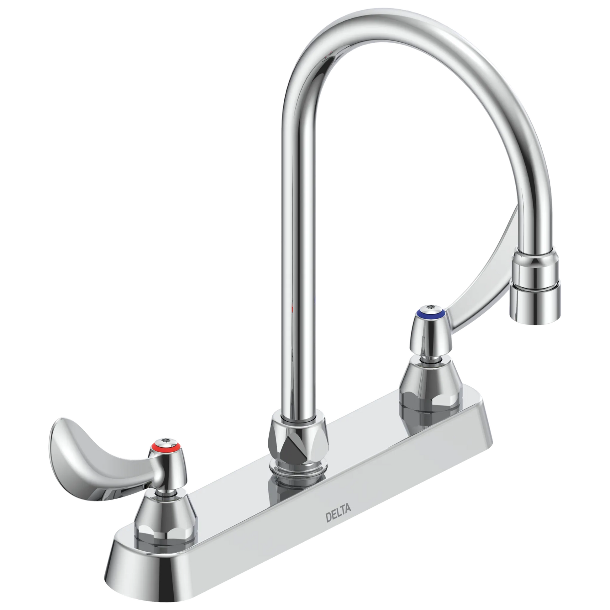 Two Handle 8 In Cast Deck-Mount Faucet