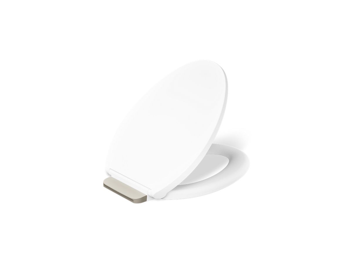 KOHLER K-27331-BN Glissade ReadyLatch® Quiet-Close™ Elongated Toilet Seat - angled product view