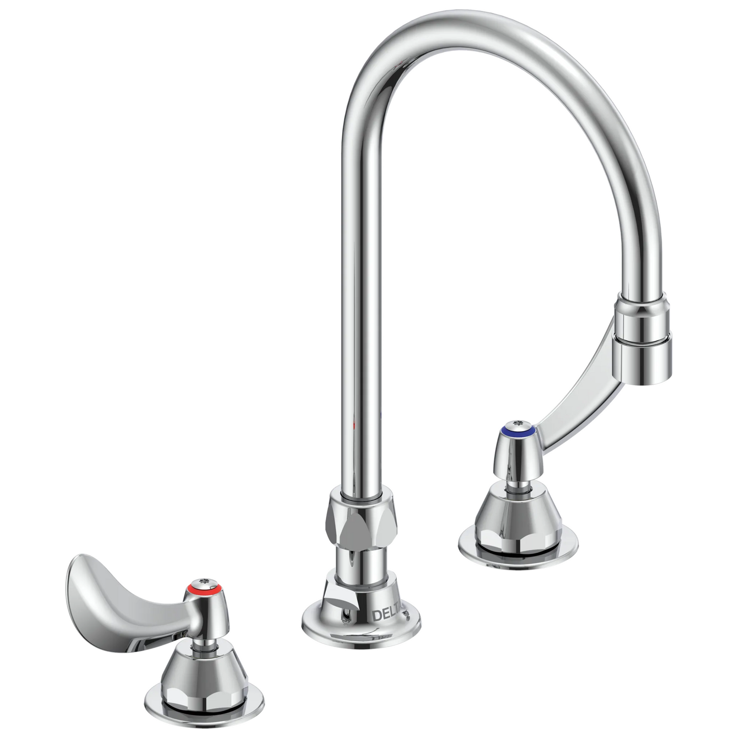Two Handle 8 In Below Deck-Mount Faucet and Gooseneck Spout