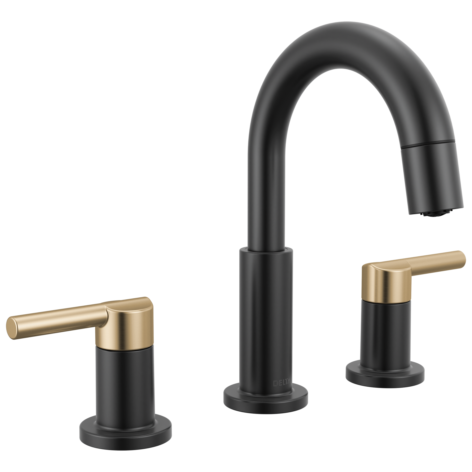 Delta Nicoli 35749LF Two Handle Widespread Pull-Down Bathroom Faucet - Matte Black / Champagne Bronze