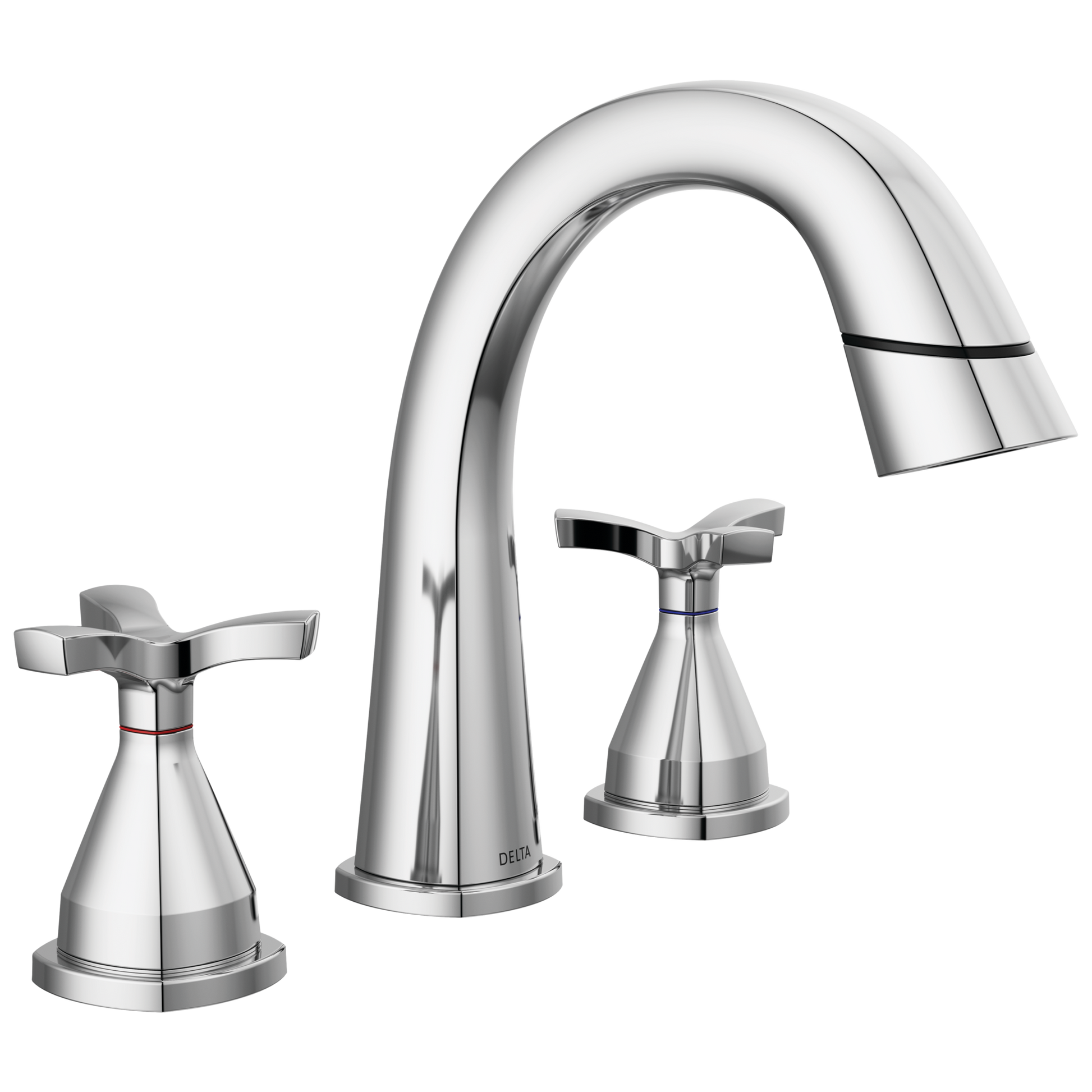 Delta Stryke: Two Handle Widespread Pull Down Bathroom Faucet