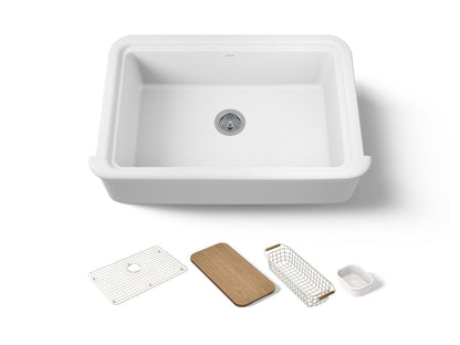 KOHLER K-36250-PC Audrine 35-1/2" undermount single-bowl farmhouse workstation kitchen sink