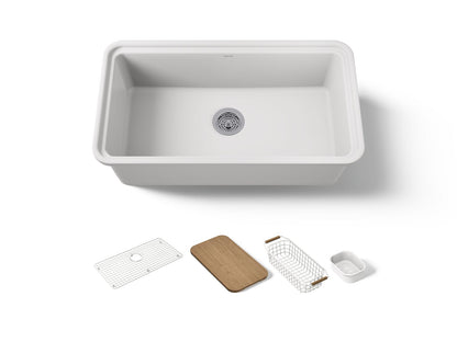 KOHLER K-36254-PC Audrine 33" undermount single-bowl workstation kitchen sink