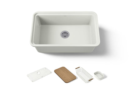 KOHLER K-36255-PC Audrine 30" undermount single-bowl workstation kitchen sink