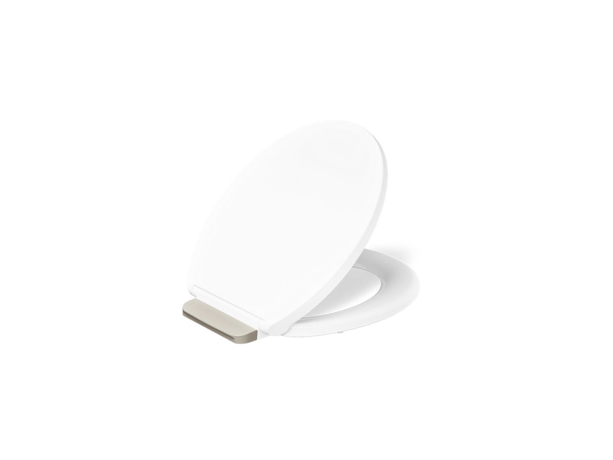 KOHLER K-36594-BN Covert ReadyLatch® Quiet-Close™ Round-front Toilet Seat - angled product view