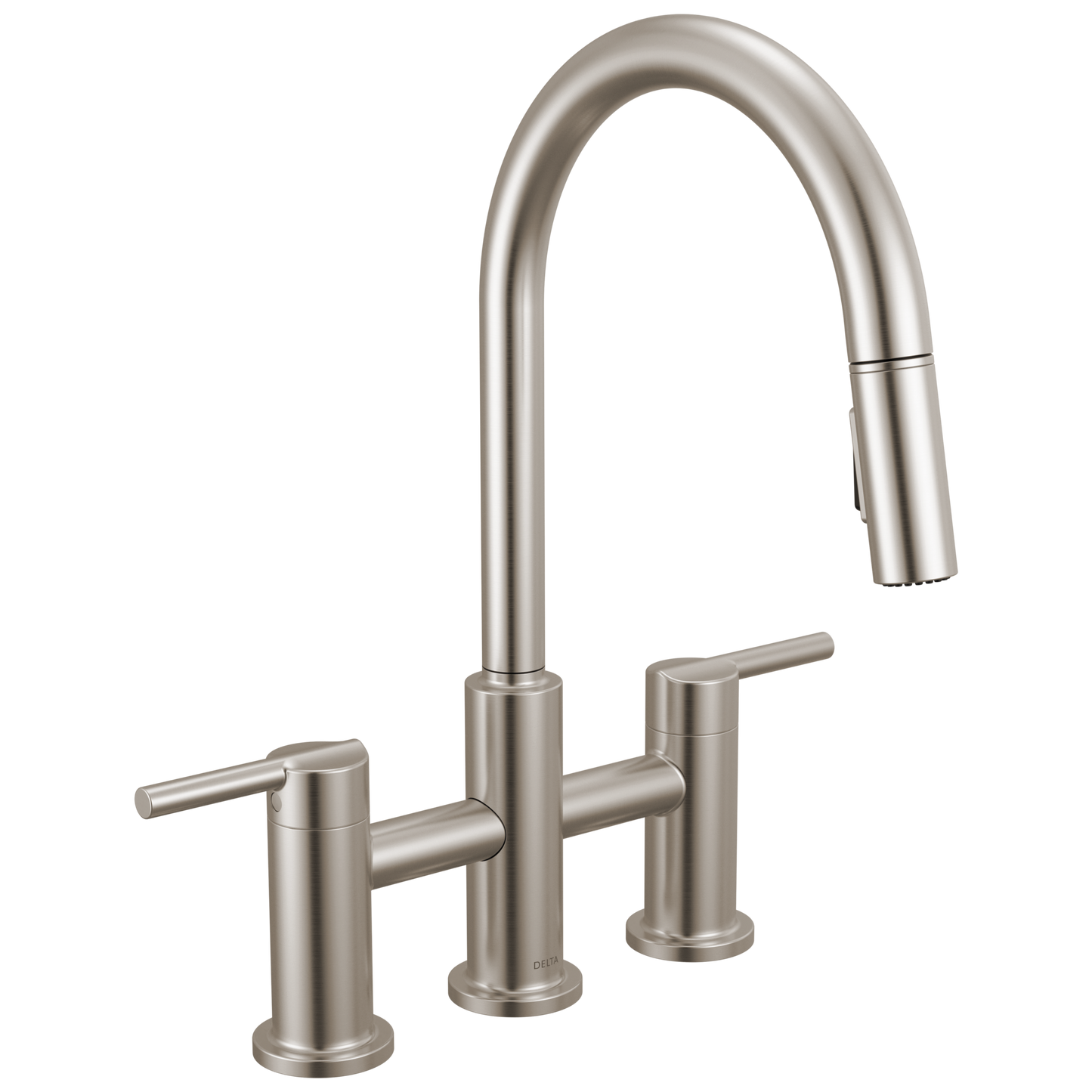 Delta Nicoli 39876LF Two Handle Pull-Down Bridge Kitchen Faucet - Stainless