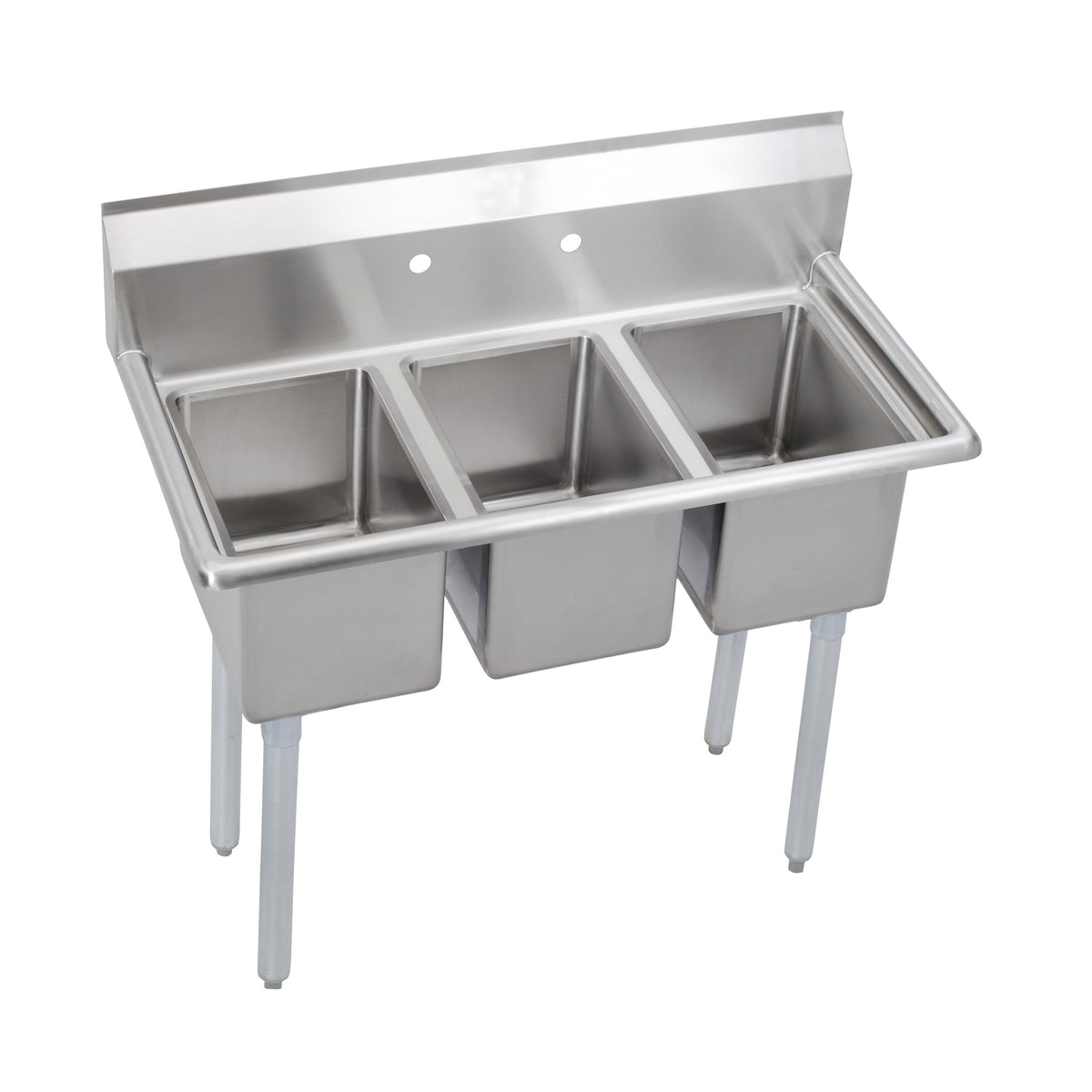 Elkay Dependabilt Stainless Steel 45" x 21-13/16" x 43-3/4" 16 Gauge Three Compartment Sink with Stainless Steel Legs
