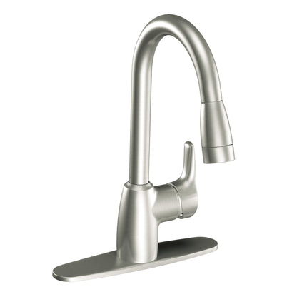 Moen CA42519 Baystone 1H Kd Pd Lvr Fsl 3/8 Qc Chr
