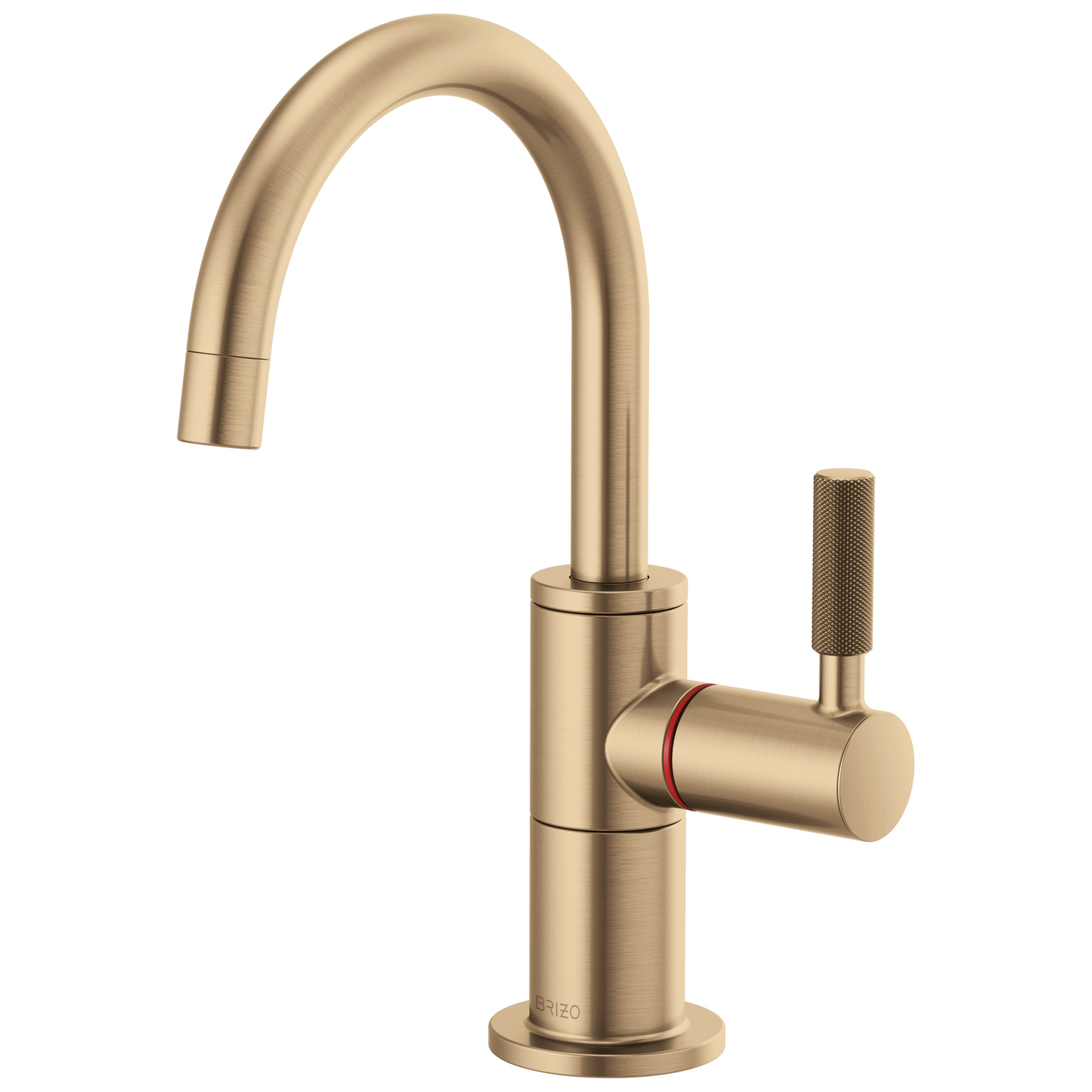 Brizo Litze 61343LF Instant Hot Faucet with Arc Spout and Knurled Handle - Luxe Gold