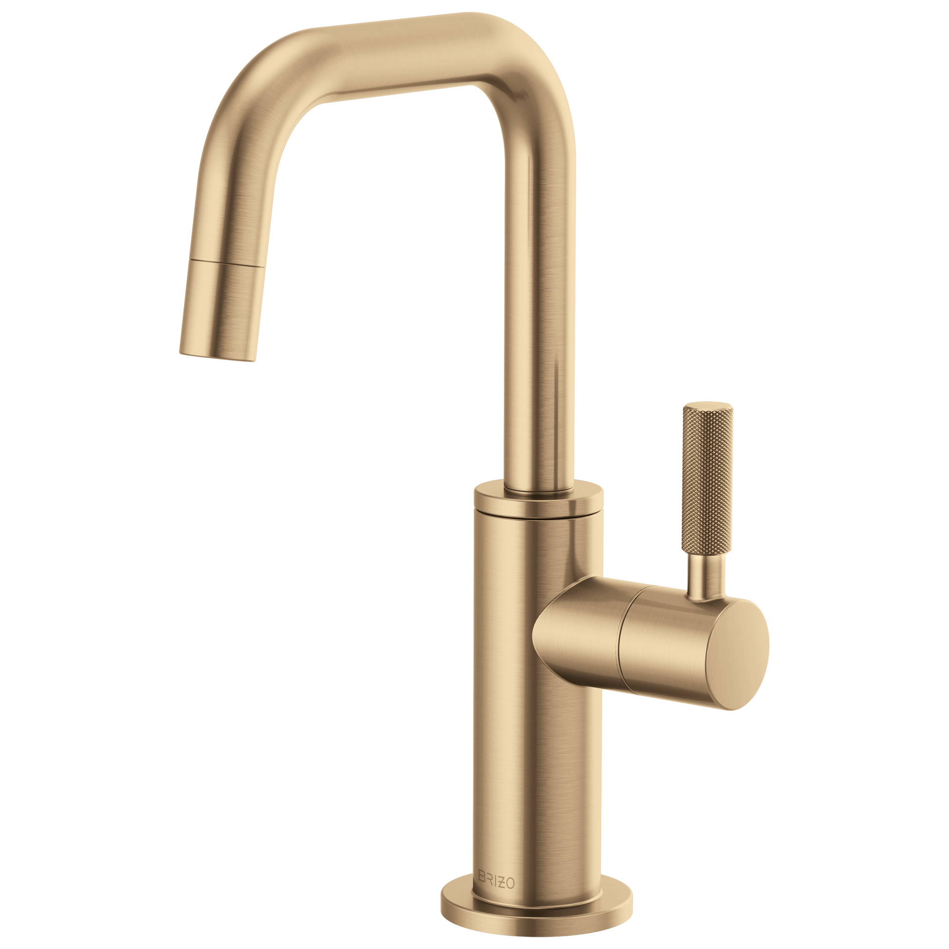 Brizo Litze 61353LF-C Beverage Faucet with Square Spout and Knurled Handle - Luxe Gold