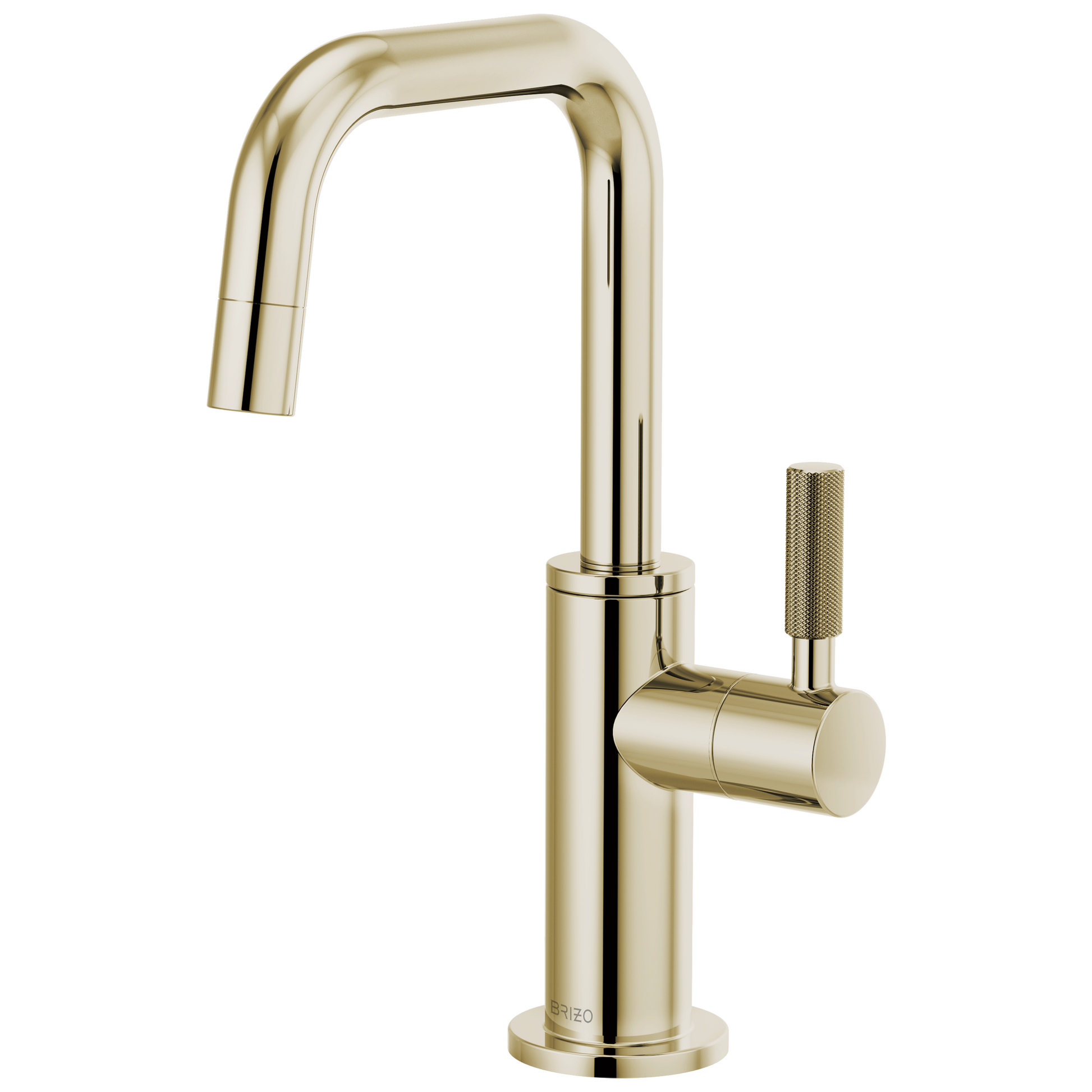 Brizo Litze 61353LF-C Beverage Faucet with Square Spout and Knurled Handle - Polished Nickel
