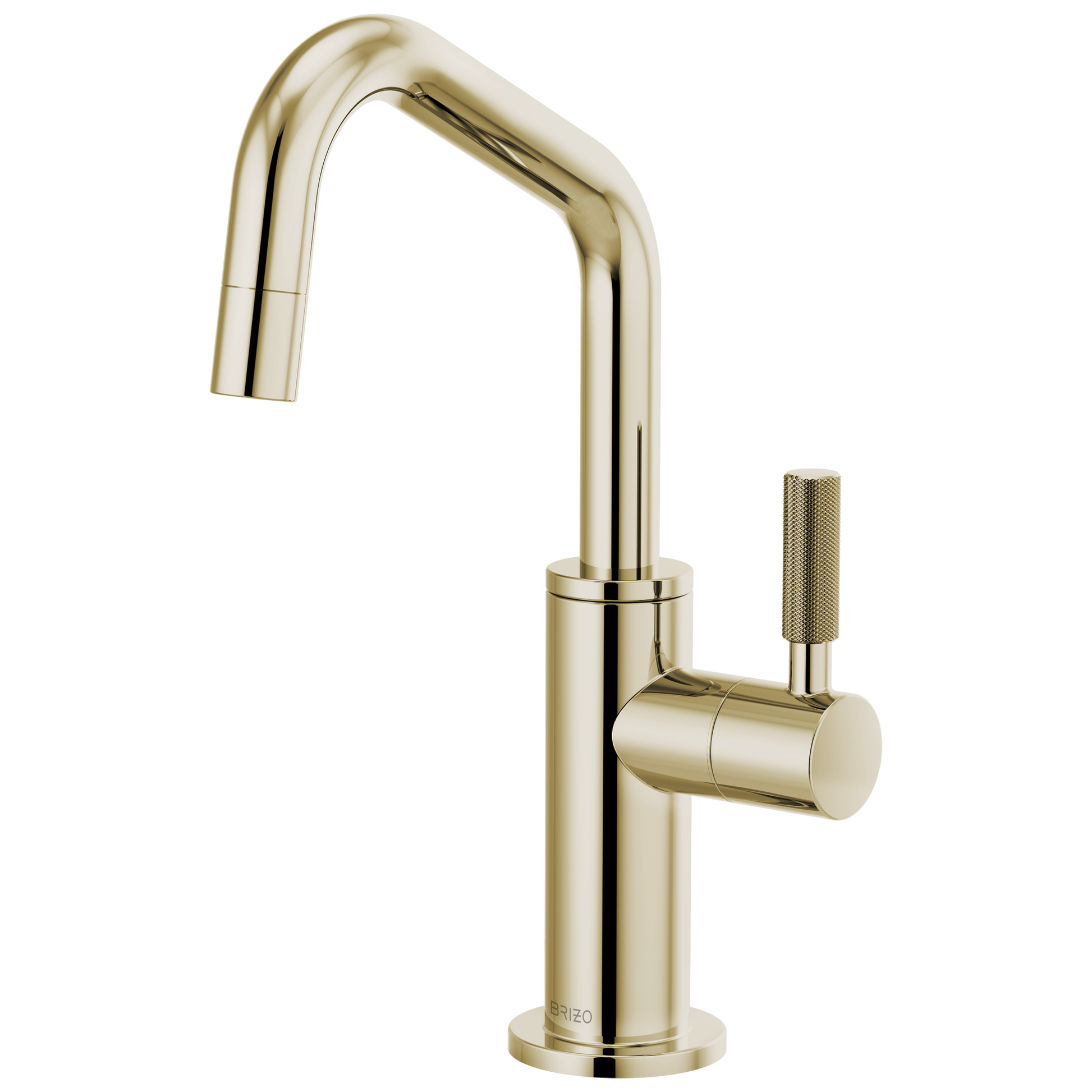Beverage Faucet with Angled Spout and Knurled Handle