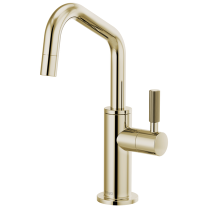 Beverage Faucet with Angled Spout and Knurled Handle