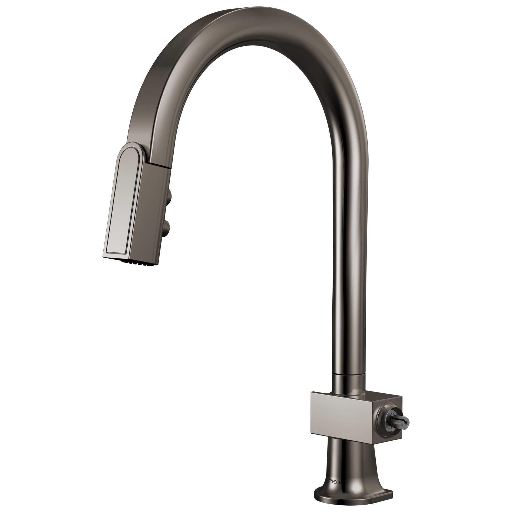 Brizo Frank Lloyd Wright 63022LF Pull-Down Kitchen Faucet with Arc Spout - Less Handle - Brilliance Black Onyx