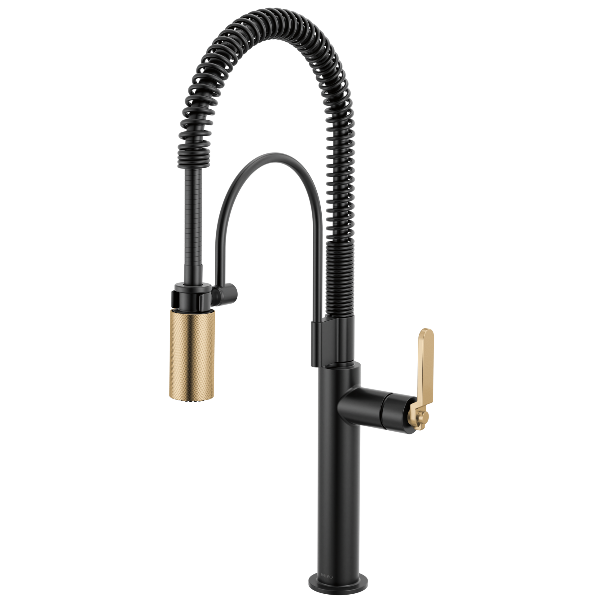 Brizo Litze 63344LF Semi-Professional Kitchen Faucet - Industrial Handle - Matte Black/Luxe Gold