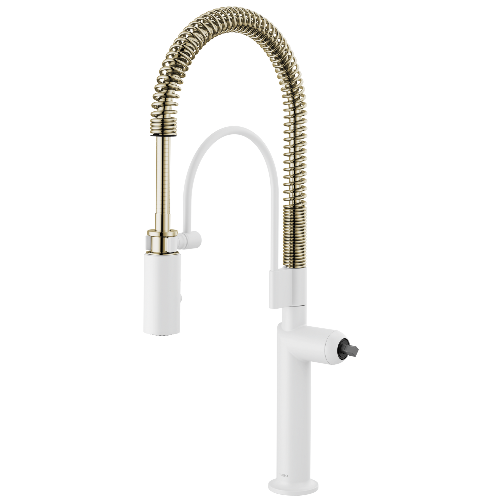 Brizo Jason Wu for Brizo 63375LF Semi-Professional Kitchen Faucet - Less Handle - Matte White/Polished Nickel