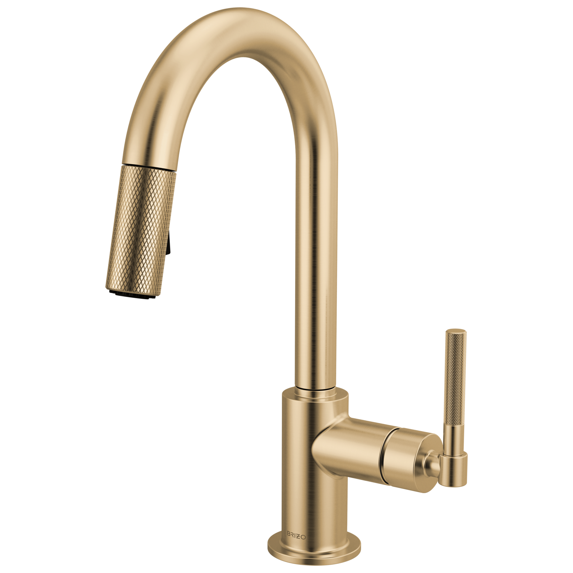 Brizo Litze 63943LF Pull-Down Prep Faucet with Arc Spout - Knurled Handle - Luxe Gold