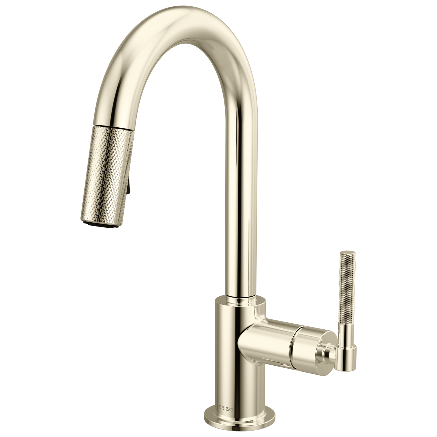 Brizo Litze 63943LF Pull-Down Prep Faucet with Arc Spout - Knurled Handle - Polished Nickel