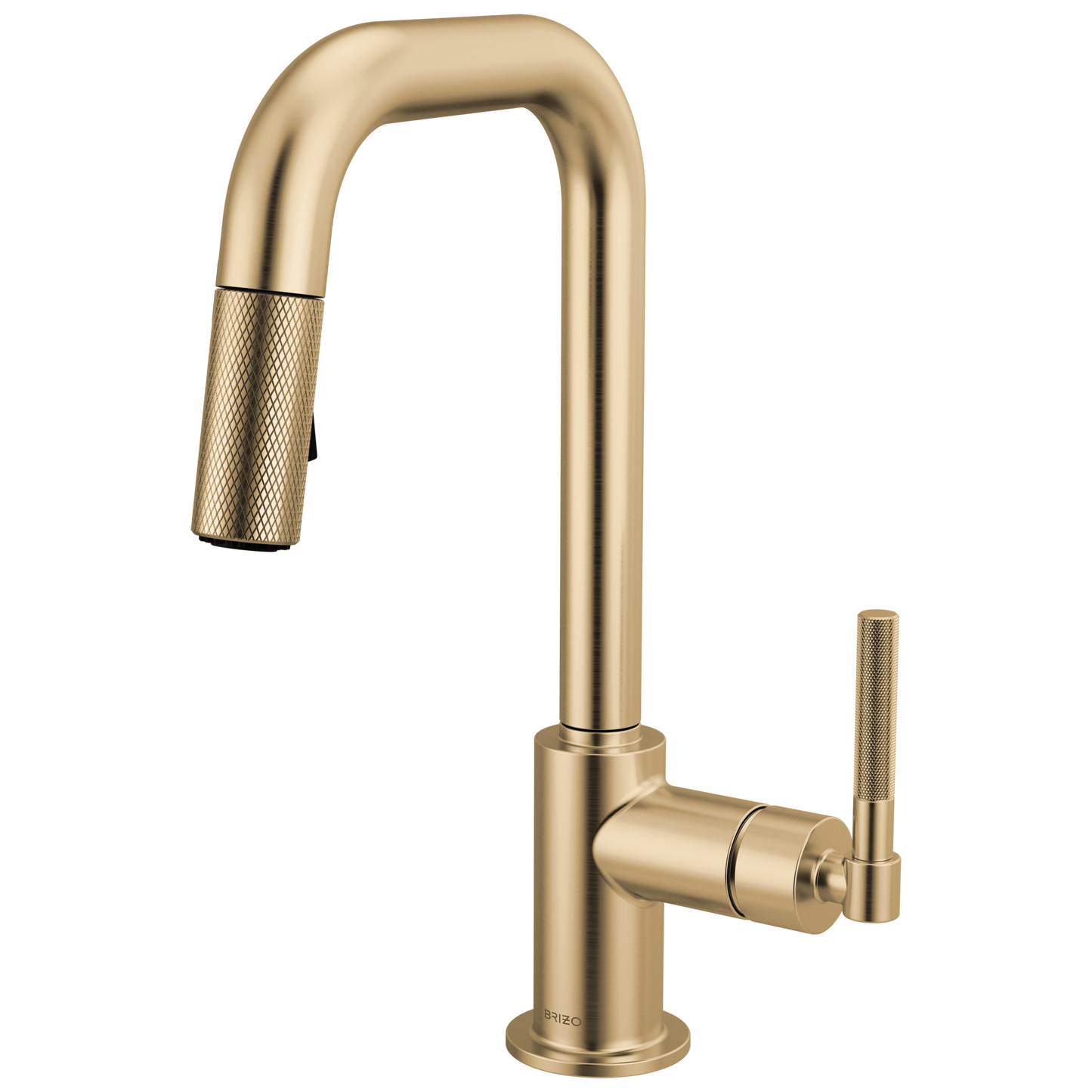 Brizo Litze 63953LF Pull-Down Prep Faucet with Square Spout - Knurled Handle - Luxe Gold