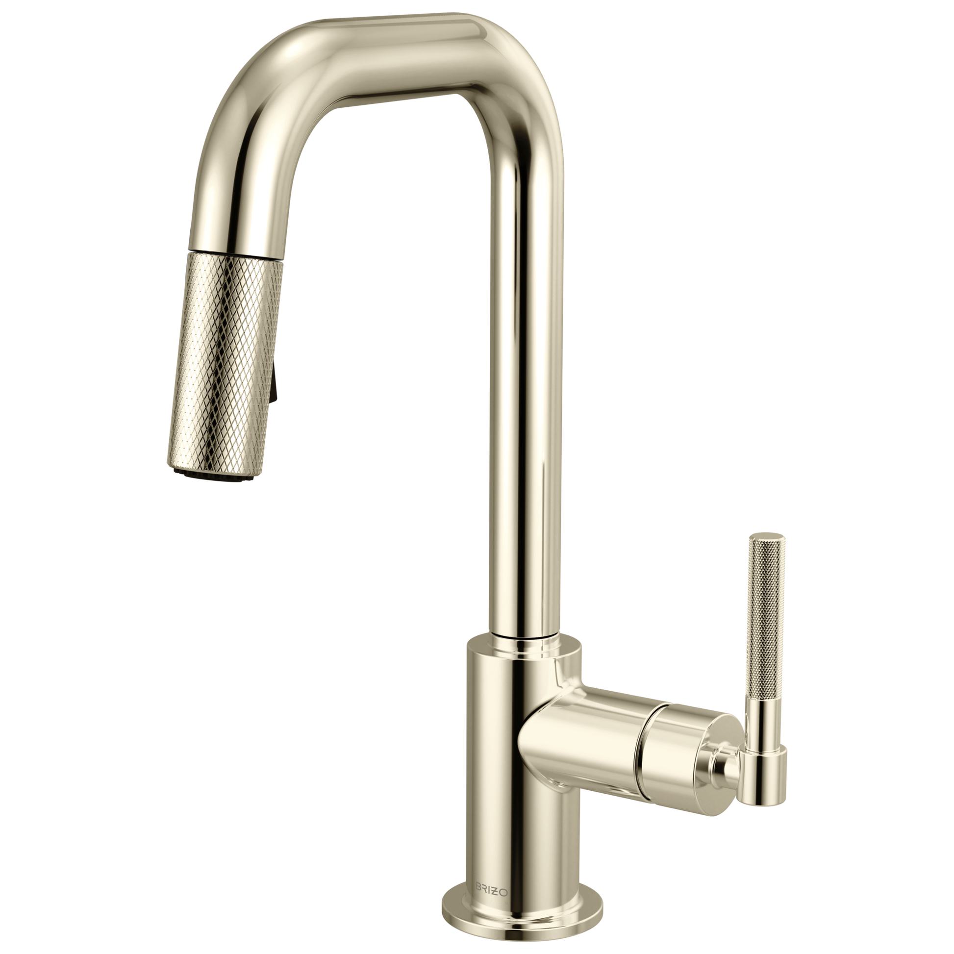 Brizo Litze 63953LF Pull-Down Prep Faucet with Square Spout - Knurled Handle - Polished Nickel