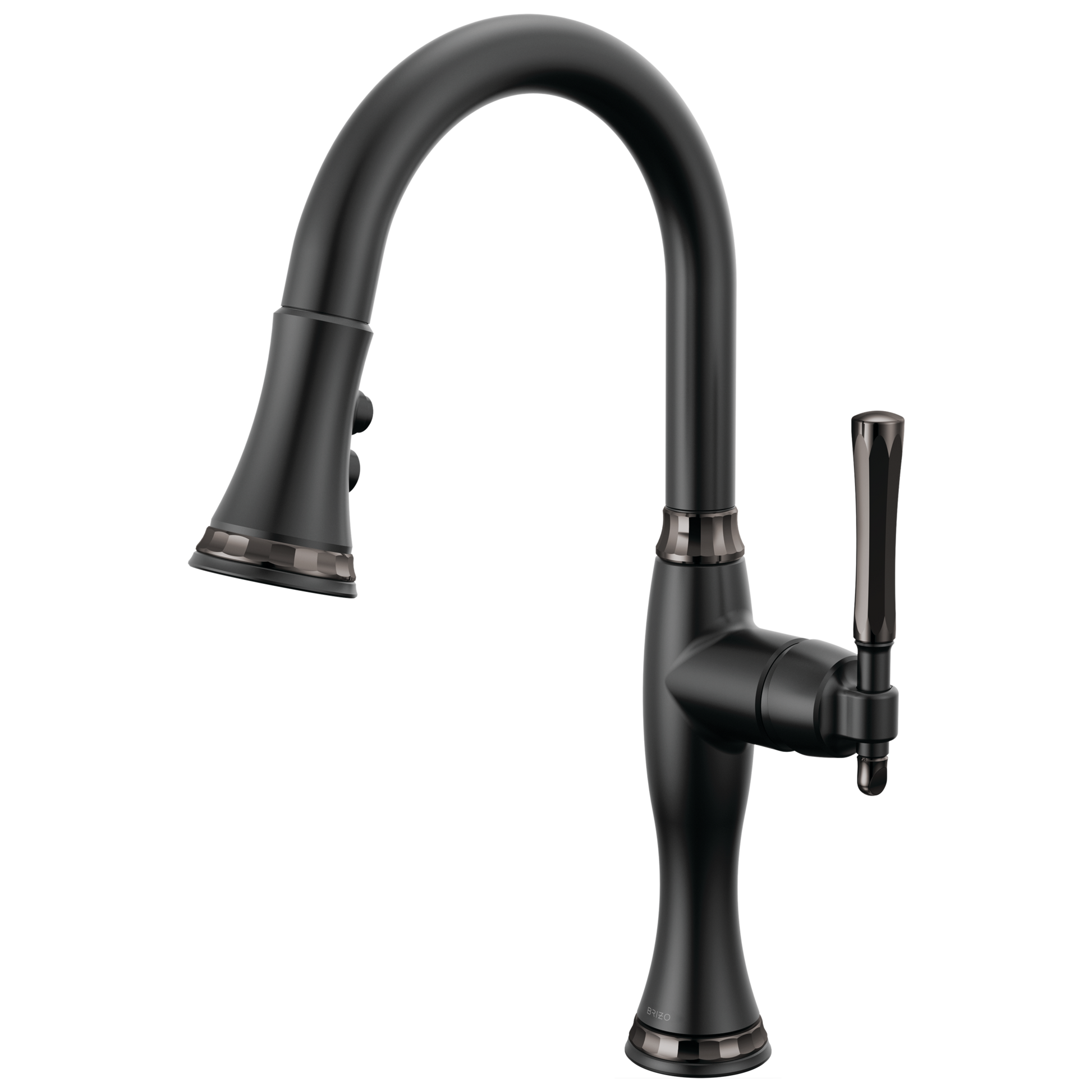 Brizo Tulham 63958LF Pull-Down Prep Kitchen Faucet - Matte Black / Brilliance Black Onyx