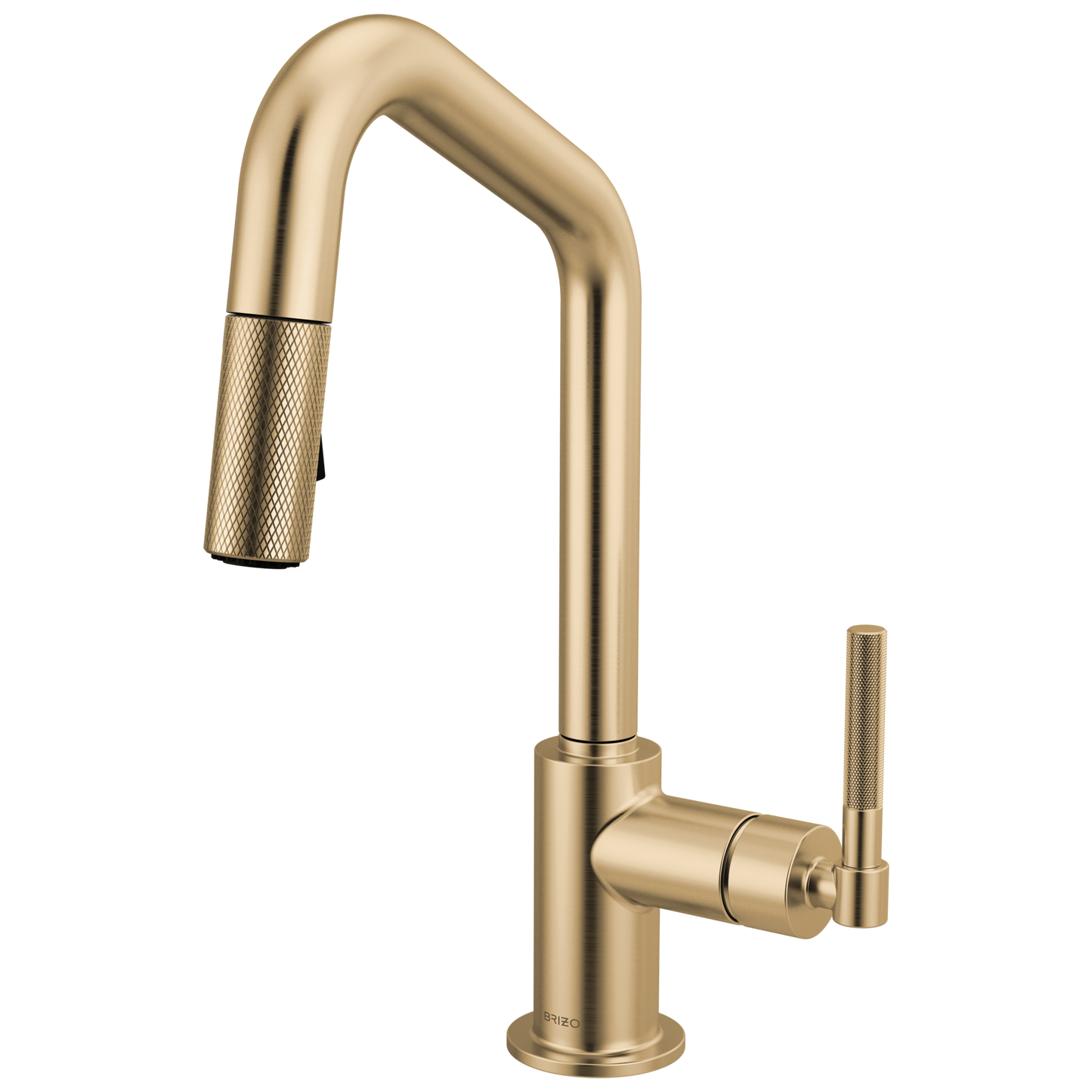 Brizo Litze 63963LF Pull-Down Prep Faucet with Angle Spout - Knurled Handle - Luxe Gold