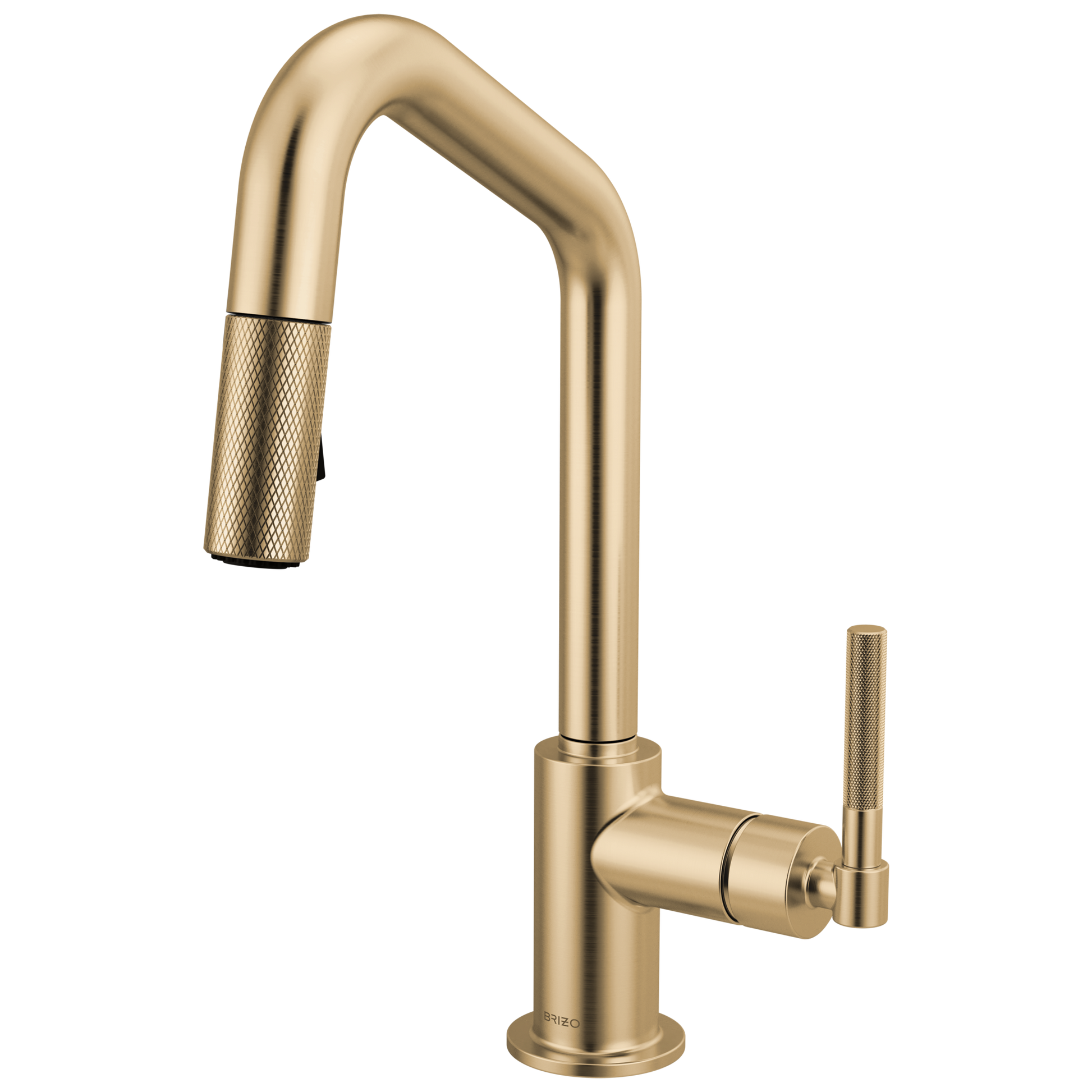 Brizo Litze 63963LF Pull-Down Prep Faucet with Angle Spout - Knurled Handle - Luxe Gold