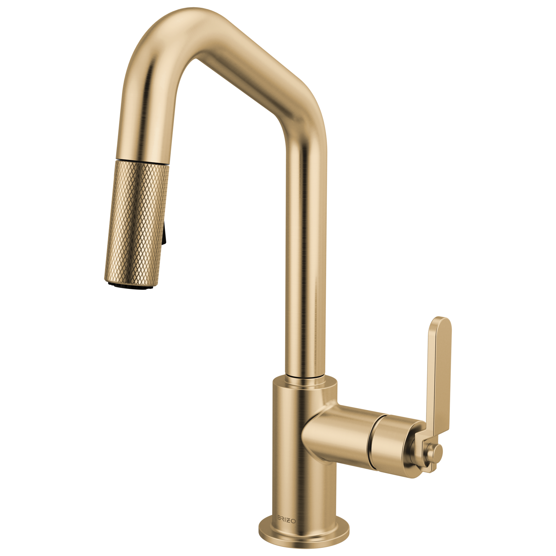 Brizo Litze 63964LF Pull-Down Prep Faucet with Angle Spout - Industrial Handle - Luxe Gold