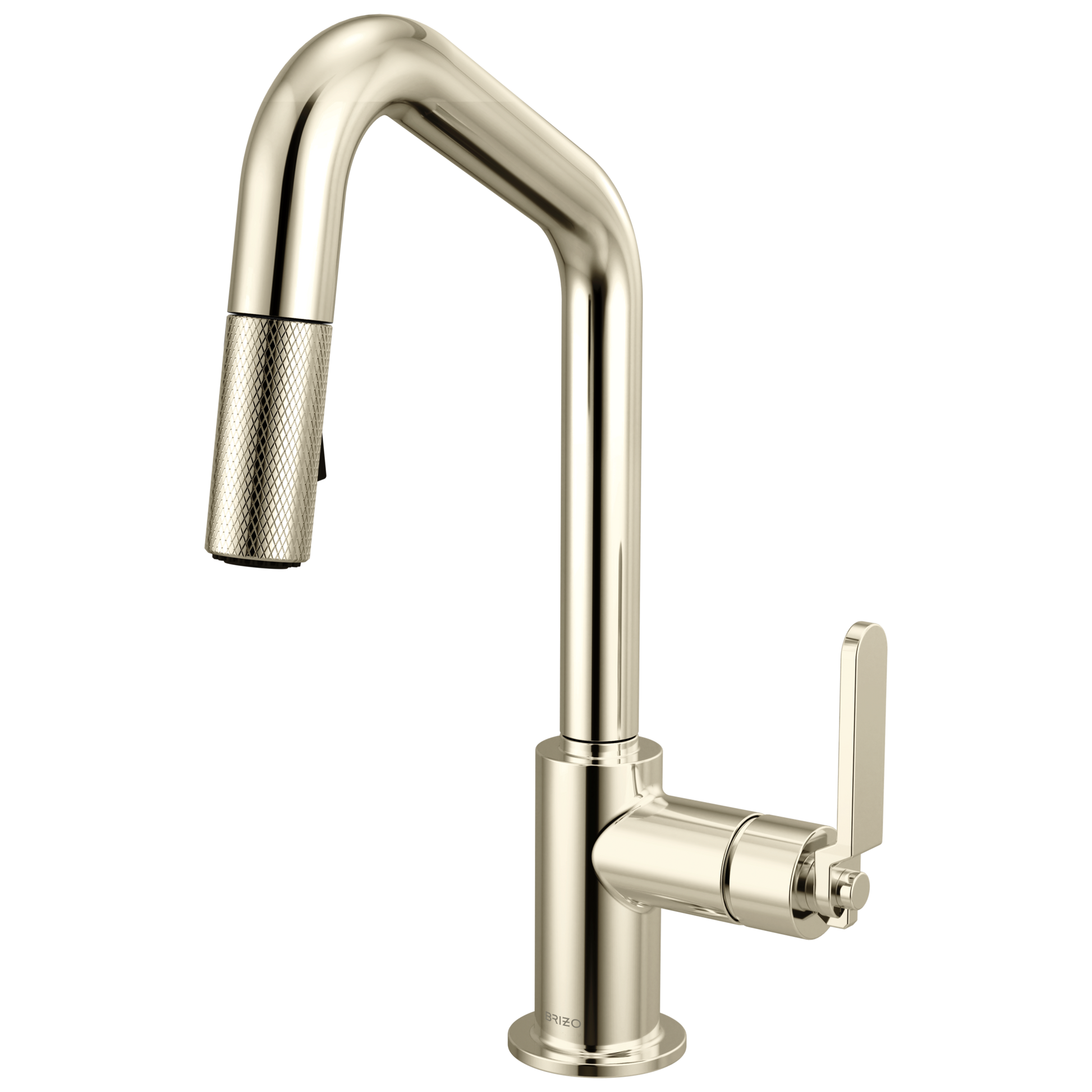 Brizo Litze 63964LF Pull-Down Prep Faucet with Angle Spout - Industrial Handle - Polished Nickel