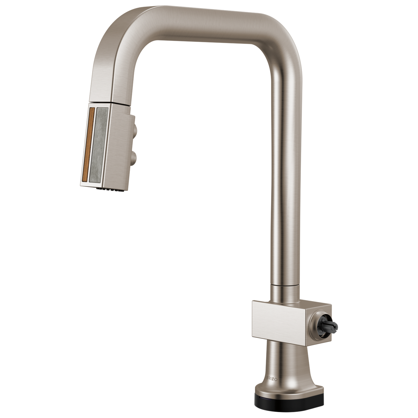 Brizo Frank Lloyd Wright 64023LF SmartTouch Pull-Down Kitchen Faucet with Square Spout and Wood/Concrete Wand - Less Handle - Stainless / Wood