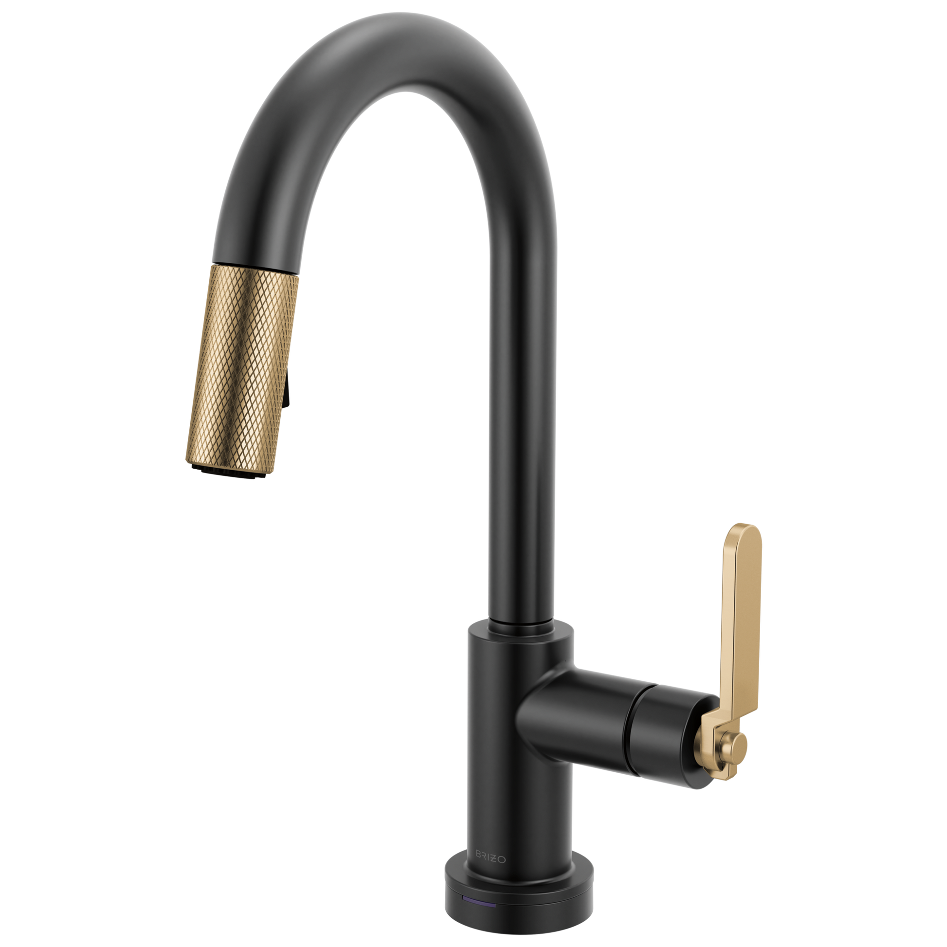 Brizo Litze 64944LF Smarttouch Pull-Down Prep Faucet with Arc Spout - Industrial Handle - Matte Black/Luxe Gold