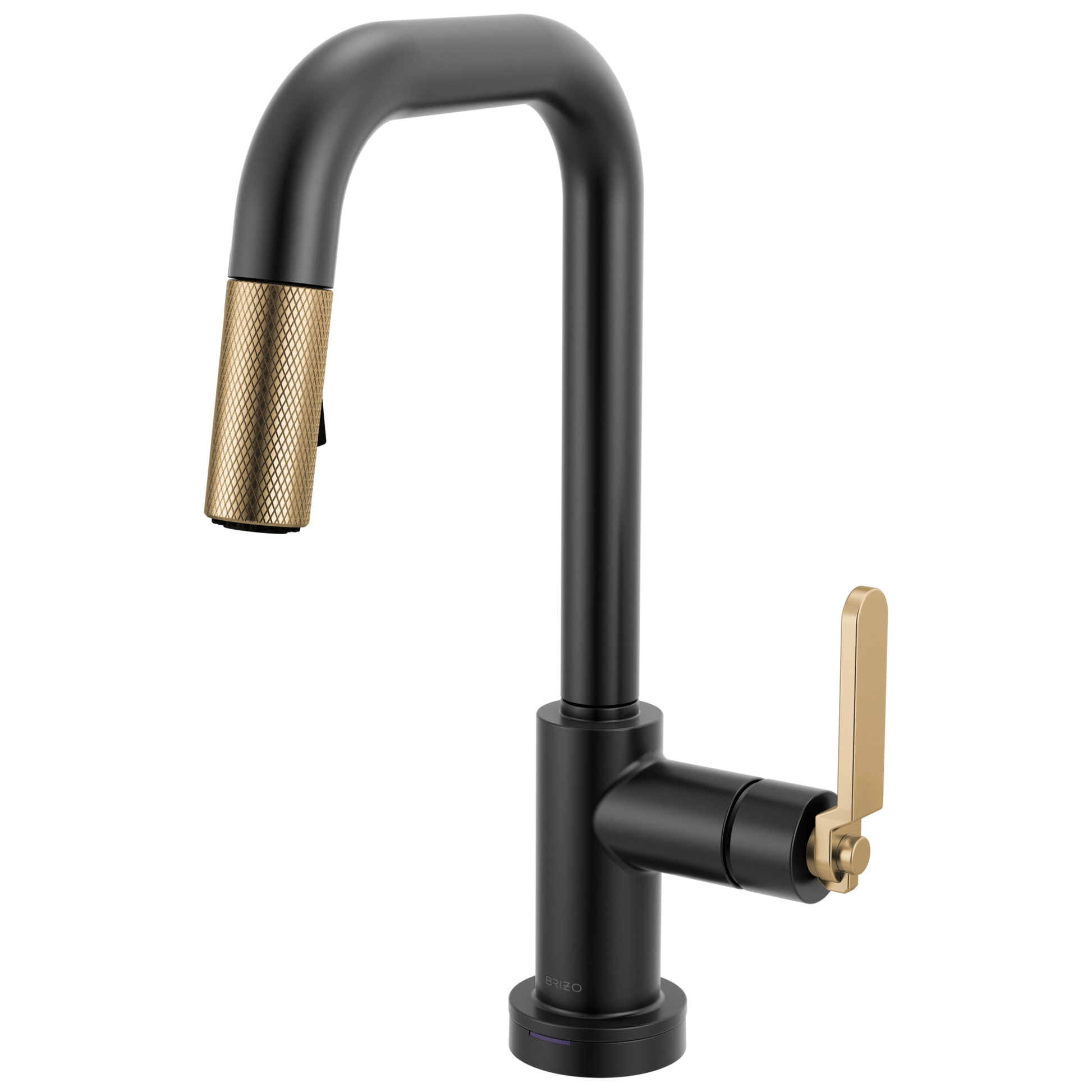 Brizo Litze 64954LF Smarttouch Pull-Down Prep Faucet with Square Spout - Industrial Handle - Matte Black/Luxe Gold