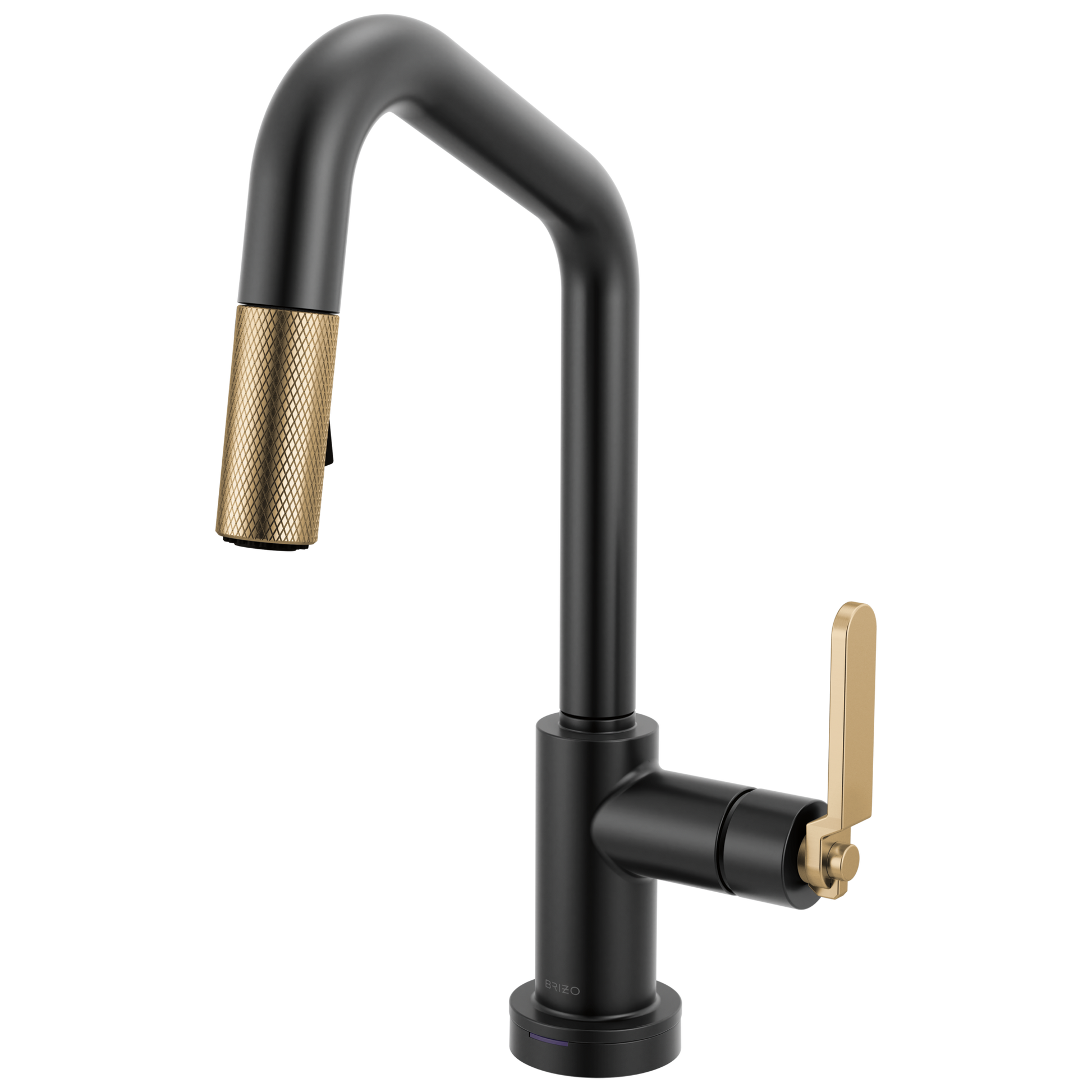 Brizo Litze 64964LF Smarttouch Pull-Down Prep Faucet with Angle Spout - Industrial Handle - Matte Black/Luxe Gold