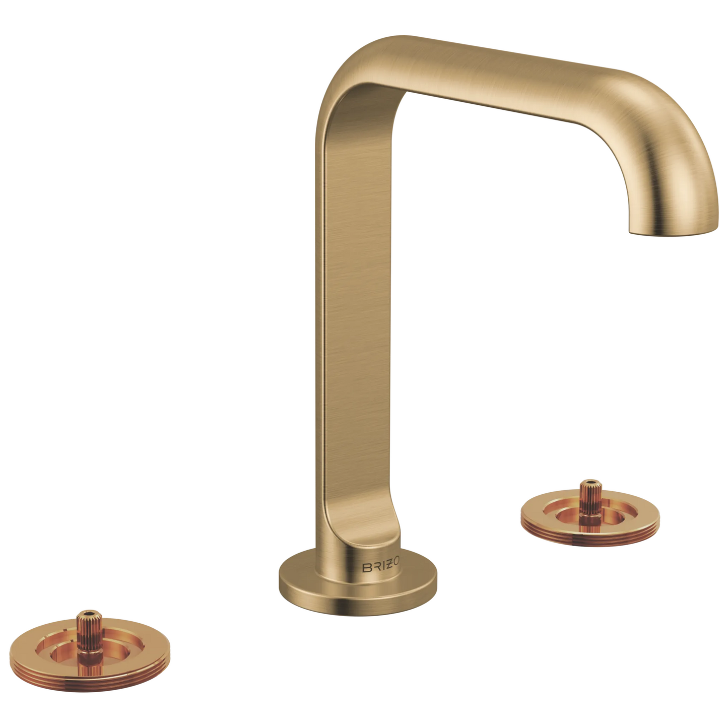 Brizo Roccesco 653111LF Widespread Lavatory Faucet with Square Spout - Less Handles - Luxe Gold