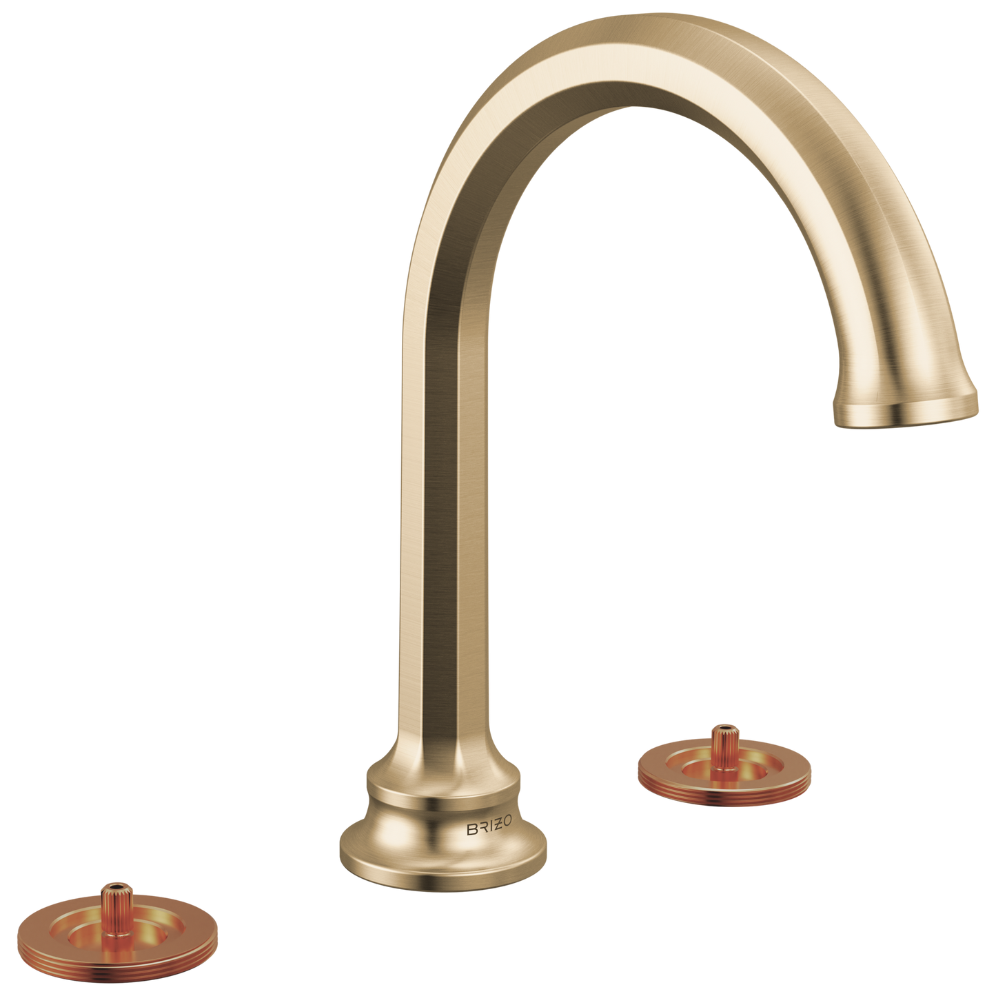 Brizo Beauclere 65365LF Widespread Lavatory Faucet with Arc Spout - Less Handles 1.2 GPM - Luxe Gold