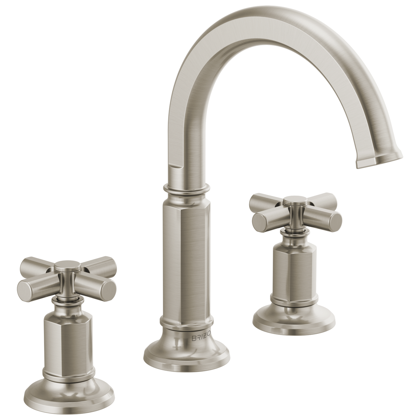 Brizo Invari 65376LF Widespread Lavatory Faucet with Arc Spout - Less Handles 1.2 GPM - Luxe Nickel