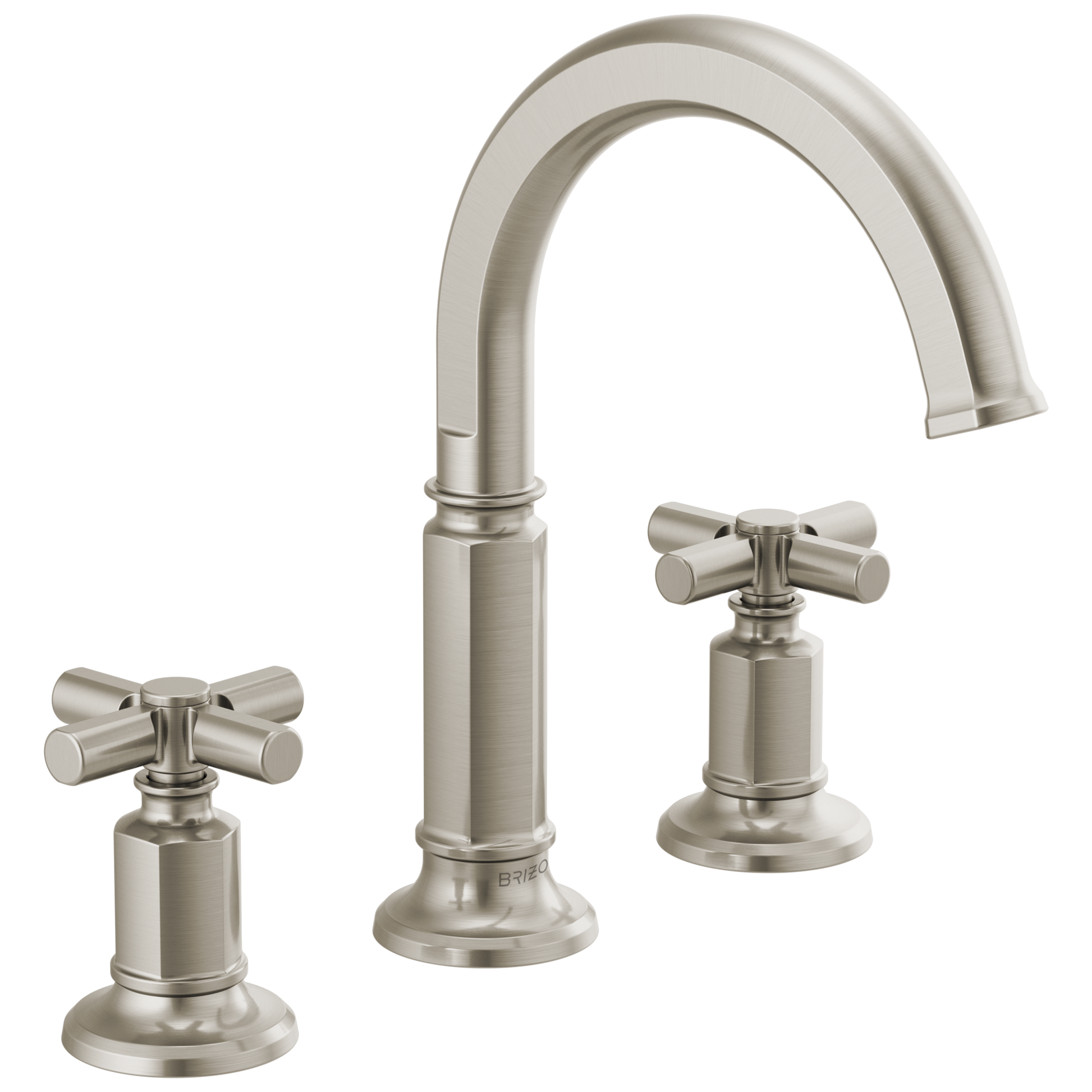 Brizo Invari 65376LF Widespread Lavatory Faucet with Arc Spout - Less Handles 1.2 GPM - Luxe Nickel