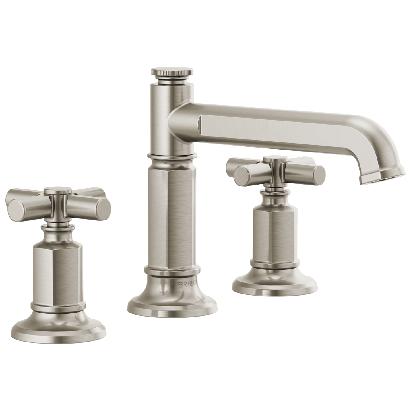 Brizo Invari 65377LF Widespread Lavatory Faucet with Column Spout - Less Handles 1.2 GPM - Luxe Nickel