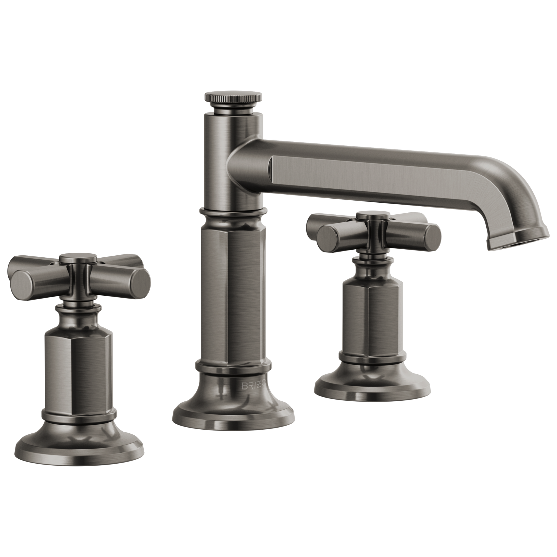 Brizo Invari 65377LF Widespread Lavatory Faucet with Column Spout - Less Handles 1.2 GPM - Luxe Steel