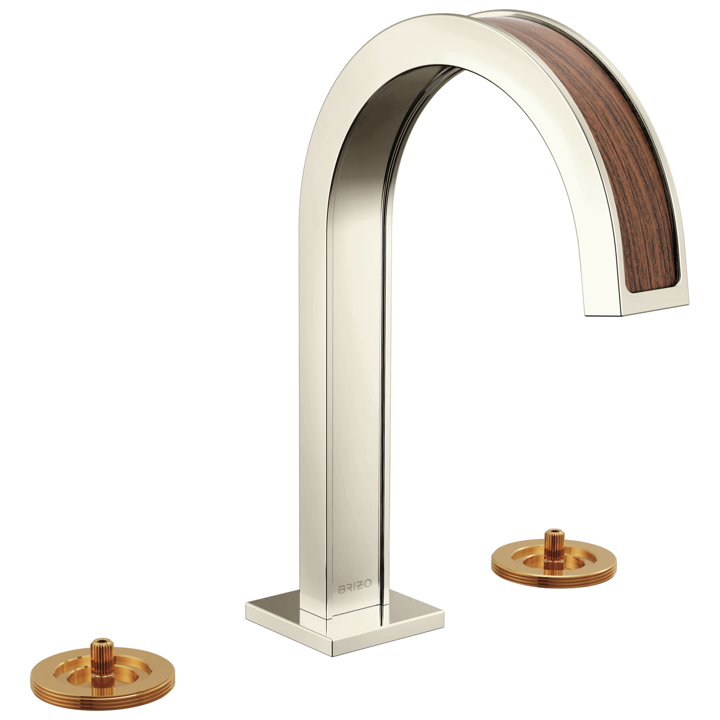 Brizo Frank Lloyd Wright 65399LF Widespread Lavatory Faucet with Arc Spout - Less Handles - Polished Nickel Wood