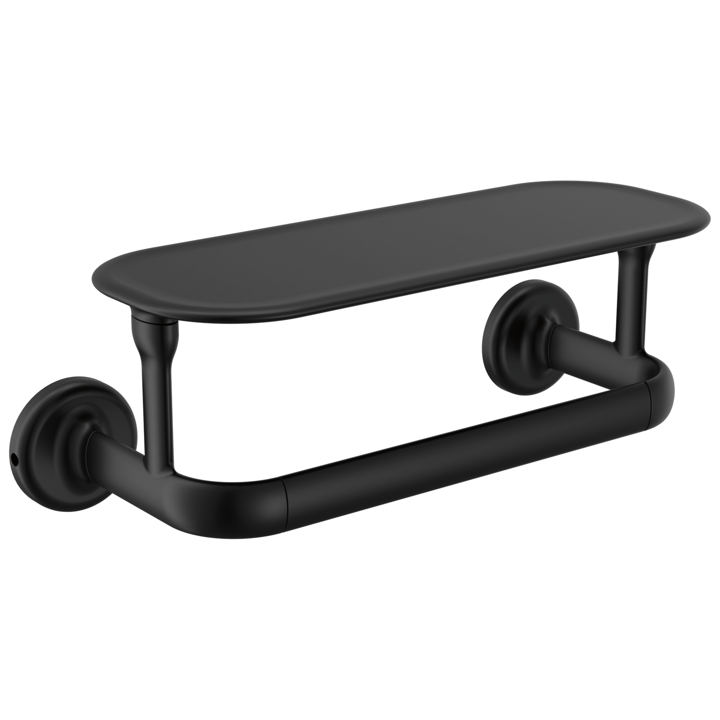 Delta Bonacci 74508 8" Towel Bar with Shelf - Matte Black