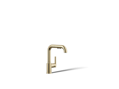 KOHLER Purist Pull-out kitchen sink faucet with three-function sprayhead
