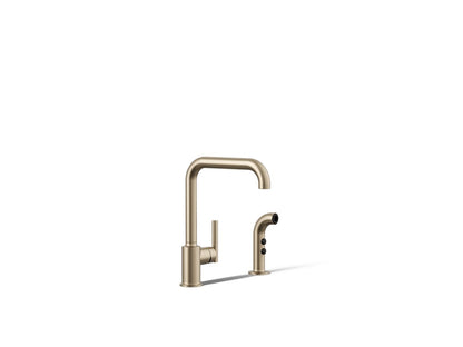KOHLER Purist Single-handle kitchen sink faucet with side sprayer
