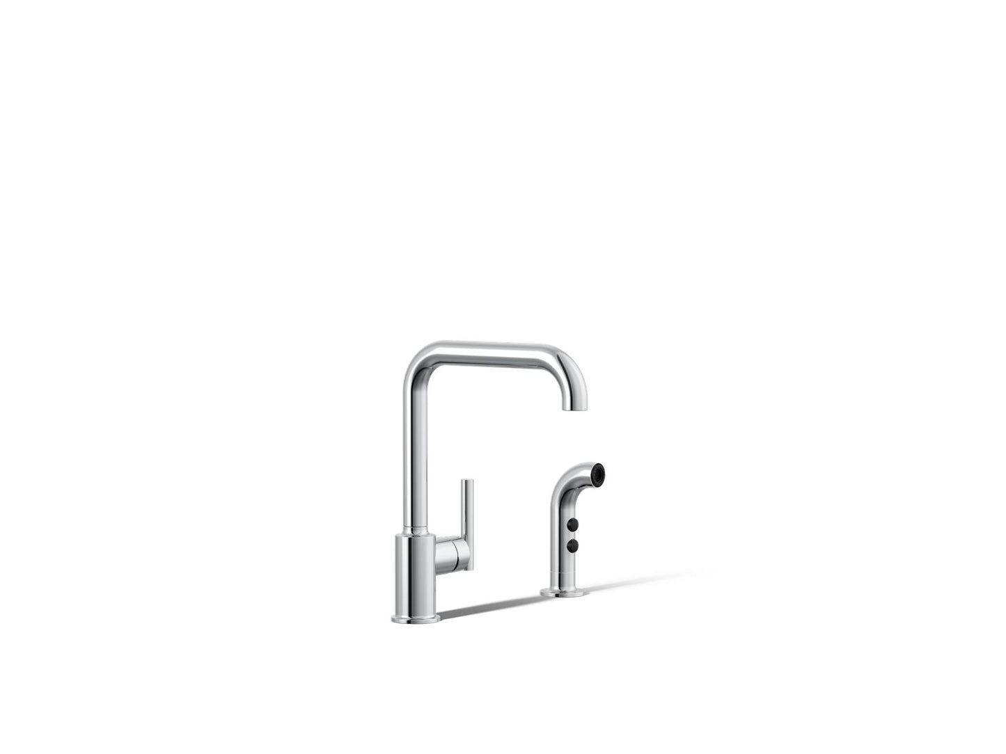 KOHLER Purist Single-handle kitchen sink faucet with side sprayer