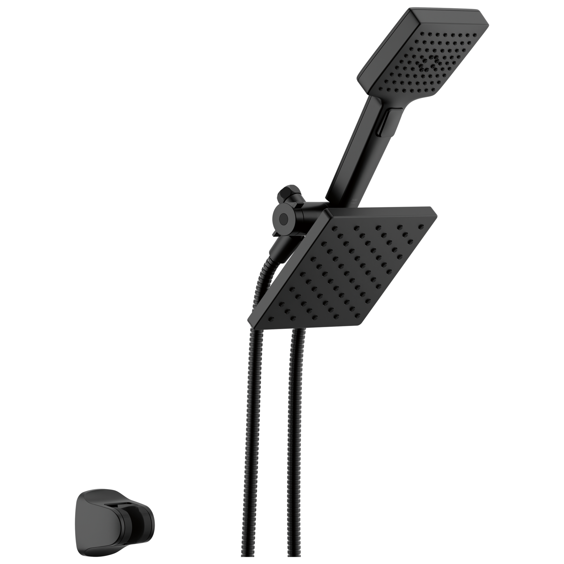 Delta Universal Showering Components 75755BL 5-Setting Two-in-One Combination Shower with Additional Mount - Matte Black