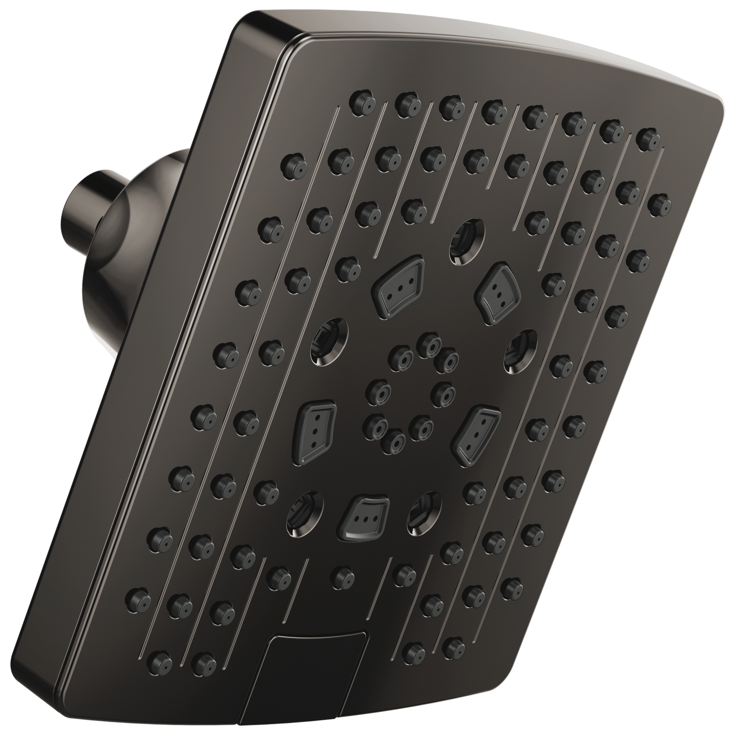 Brizo Essential Shower 87406 7” Linear Square H20Kinetic Multi-Function Wall Mount Showerhead - Brilliance Black Onyx