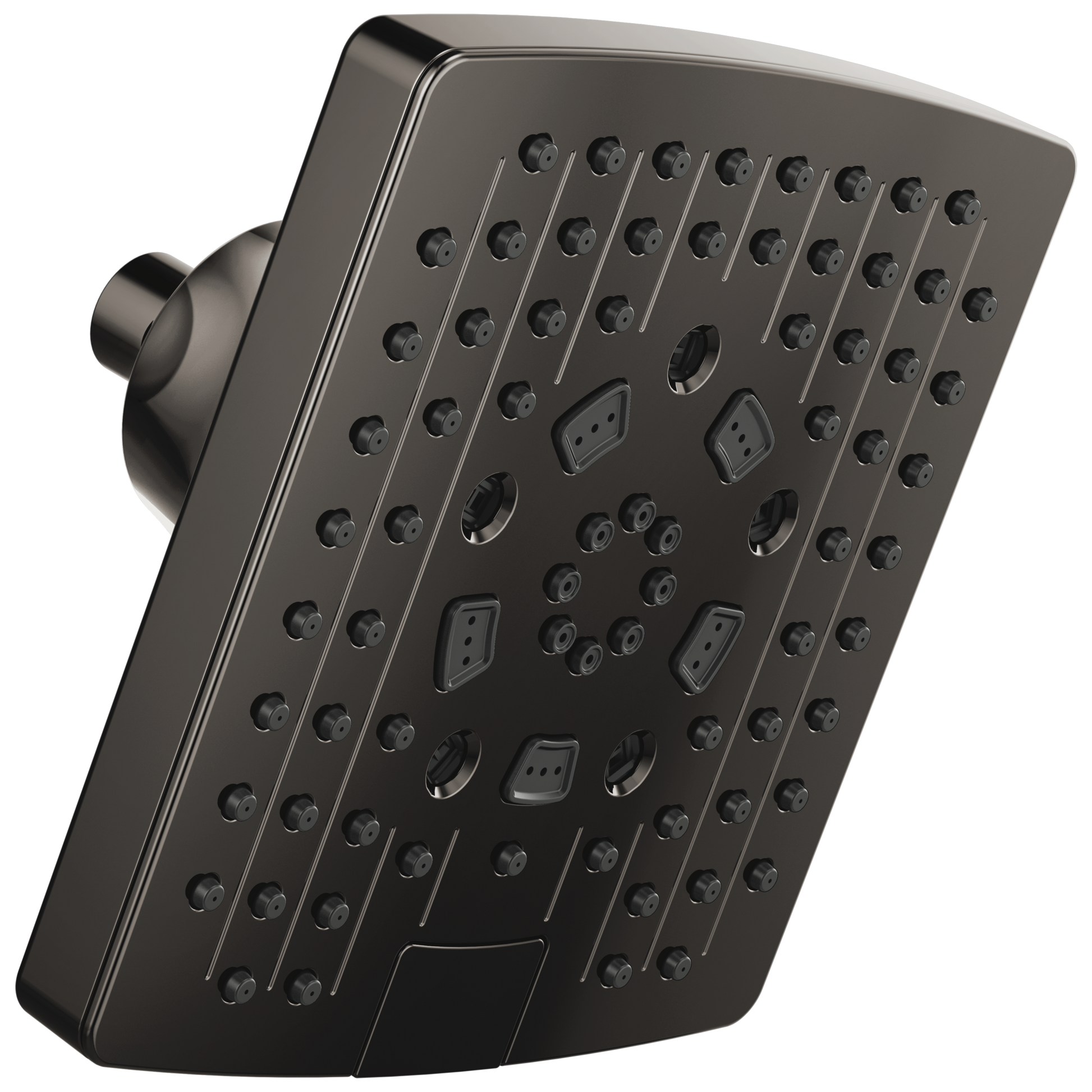 Brizo Essential Shower 87406 7” Linear Square H20Kinetic Multi-Function Wall Mount Showerhead - Brilliance Black Onyx