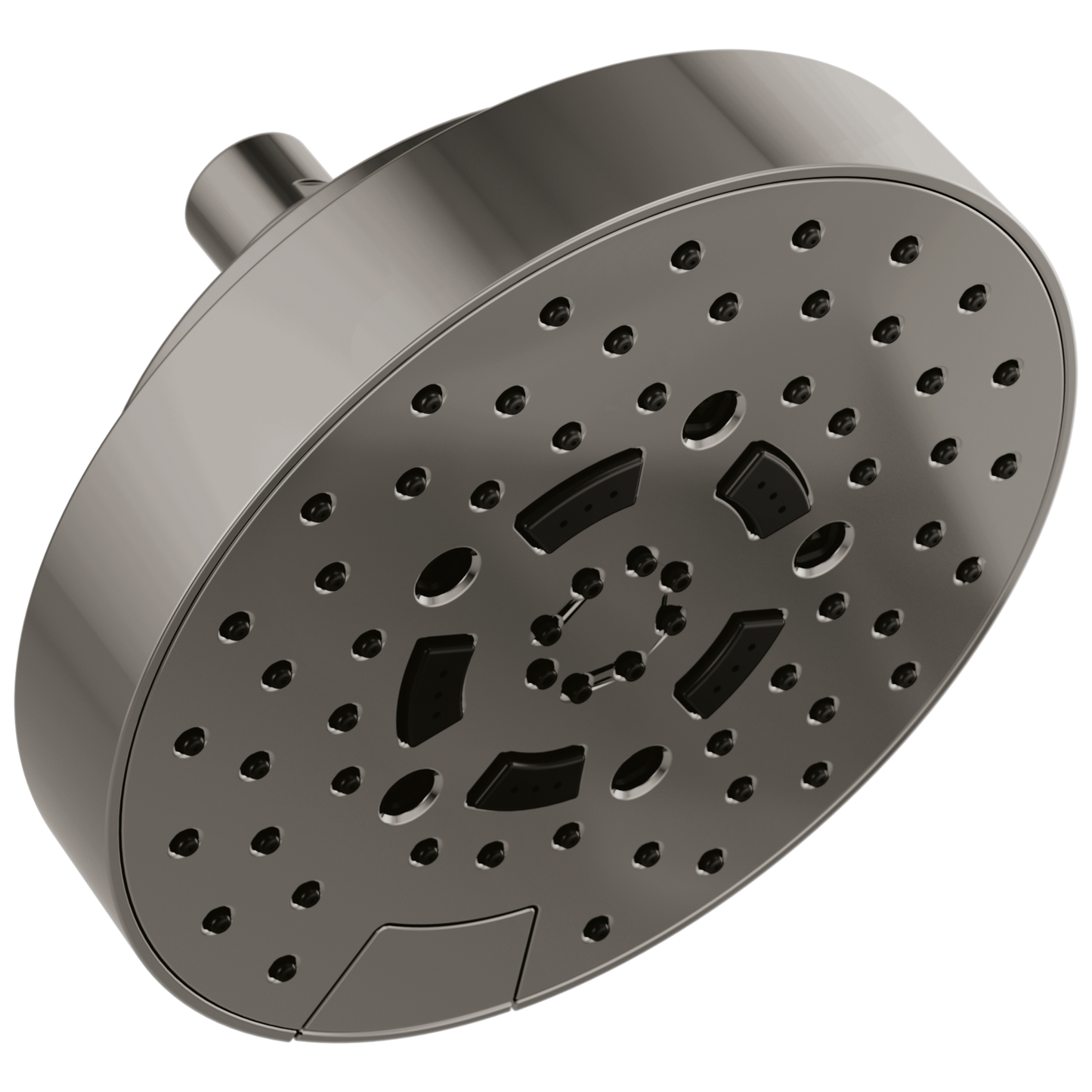Brizo Allaria 87492 7" Linear Round H2Okinetic Multi-Function Wall Mount Shower Head - 1.75 GPM - Brilliance Black Onyx